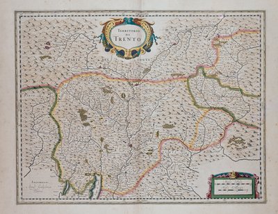 Trenton alue, Theatre of World tai Uusi karttakarttojen ja kaikkien alueiden esitykset (Theatrum orbis terrarum, sive, Atlas novus), kirjoittanut Joan Blaeu (1596-1673), Italia tekijältä Joan Blaeu