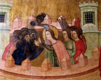 Saint Quiteria kastaa sotilaita, Pyhän Quiterian alttaritaulu, n. 1346 (tempera paneelissa) tekijältä Joan Loert
