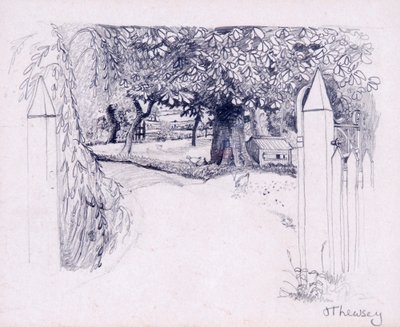 Gateway to the Farmhouse, 2000, lyijykynä tekijältä Joan Thewsey