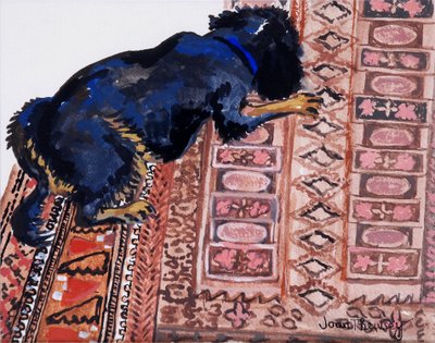 Saskia kuviollisella matolla, 2000, tekijältä Joan Thewsey