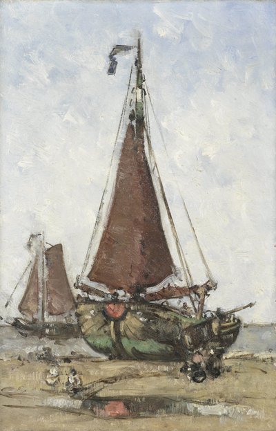 Bluff-bowed kalastusvene rannalla tekijältä Joannes Barnardus Antonius Maria Westerwoudt