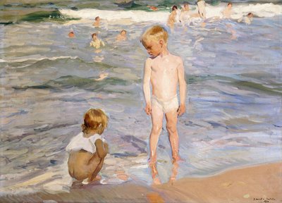 Iltapäivän aurinko, Valencia Beach, 1910 tekijältä Joaquín Sorolla