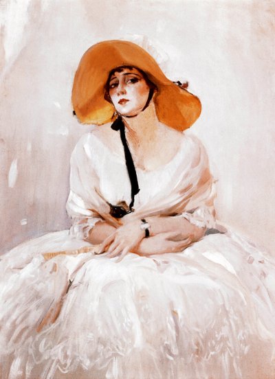 Muotokuva Raquel Melleristä (1888-1962), espanjalaisesta laulajasta ja näyttelijästä. Yksityiskohta. Joaquin Sorollan (1863-1923) maalaus. 1919. Madrid. Sorollan museo. tekijältä Joaquín Sorolla