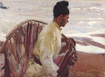 Katkarapu Fisherman, Valencia; Katkarapujen kalastaja, Valencia, 1908 tekijältä Joaquín Sorolla