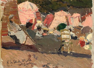 The Beach, Biarritz, 1906 tekijältä Joaquín Sorolla