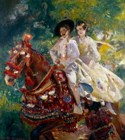 Joaquin Sorollan (1863-1923) maalauksen Feria paluu (esp.), 1900-luku. Madrid, Sorolla-museo tekijältä Joaquín Sorolla