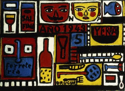 Rakentaminen kahdella maskilla; Construccion con Dos Mascaras tekijältä Joaquin Torres-Garcia