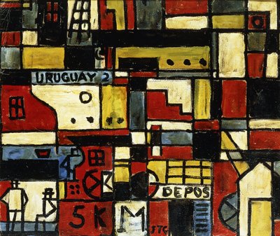 Rakenteellinen rakenne veneen kanssa tekijältä Joaquin Torres-Garcia