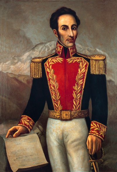 Simon Jose Antonio Bolivar (1783-1830), Etelä-Amerikan kenraali ja valtiomies tekijältä Joaquín Pinto