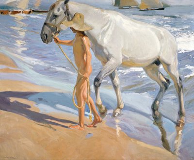 Hevosen pesu, 1909 tekijältä Joaquín Sorolla
