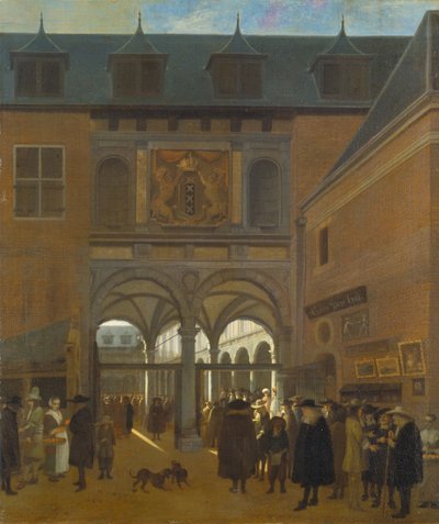 Amsterdamin pörssi, n. 1675-80 (öljy kankaalle) tekijältä Job Berckheyde