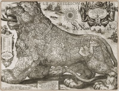 Leo Belgicus - Alankomaiden kartta (1611) tekijältä Jodocus Hondius