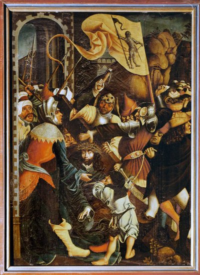 Jeesus kantaa ristiä (tempera kuusipuun päälle) tekijältä Joerg the Elder Breu