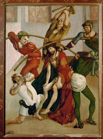 Jeesus orjantappurakruunun kanssa (tempera kuusipuulle) tekijältä Joerg the Elder Breu