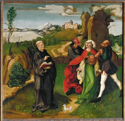 Pyhä Bernard karkottaa pahan hengen (tempera, puu) tekijältä Joerg the Elder Breu