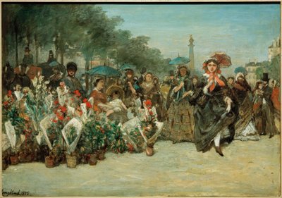 Blumenmarkt auf dem dem Boulevard Richard – Lenoir tekijältä Johan Barthold Jongkind