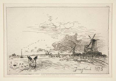 Canal de Hollande, pr?s de Rotterdam (Hiver) [Hollannin kanava, lähellä Rotterdamia (talvi)] tekijältä Johan Barthold Jongkind