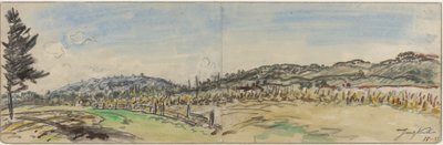 Maaseutu lähellä Brezinsiä, Grenoblen ja Viennen välissä, 1880-luku. tekijältä Johan Barthold Jongkind