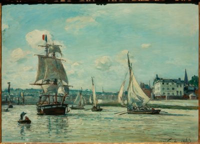 Einfahrt in den Hafen von Honfleur tekijältä Johan Barthold Jongkind