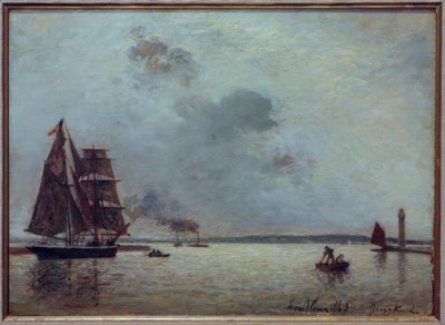 Saapuminen Honfleurin satamaan auringonnousun aikaan tekijältä Johan Barthold Jongkind