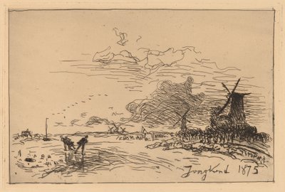 Hollannin kanava, lähellä Rotterdamia (Canal de Hollande, pres de Rotterdam (Hiver)) tekijältä Johan Barthold Jongkind