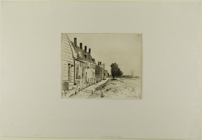 Houses Along the Canal, kuudesta kirjasta etchings, näkymiä Hollannin tekijältä Johan Barthold Jongkind