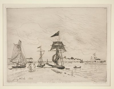 Puinen laituri Honfleurin satamassa tekijältä Johan Barthold Jongkind