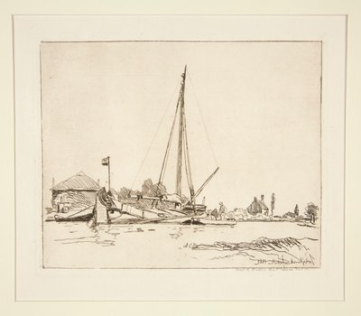 La Barque amar?e (Moored Boat) tekijältä Johan Barthold Jongkind