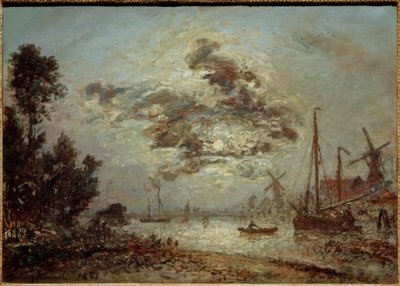 Mondschein über Dordrecht tekijältä Johan Barthold Jongkind