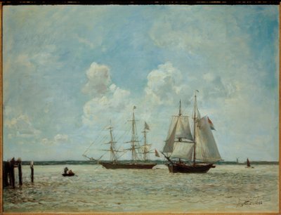 Purjeveneitä Scheldeillä Antwerpenin lähellä tekijältä Johan Barthold Jongkind