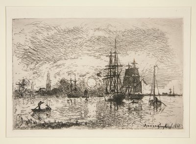 Auringonlasku - Port d tekijältä Johan Barthold Jongkind