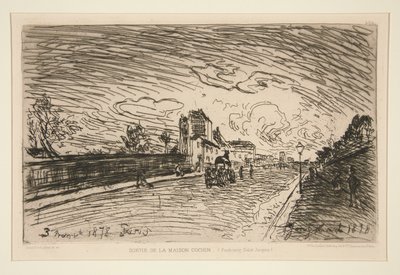 Uloskäynti Cochin Housesta (Faubourg Saint-Jacques) tekijältä Johan Barthold Jongkind