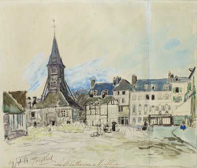 Sainte-Catherinen kirkko, Honfleur, 1864 tekijältä Johan Barthold Jongkind