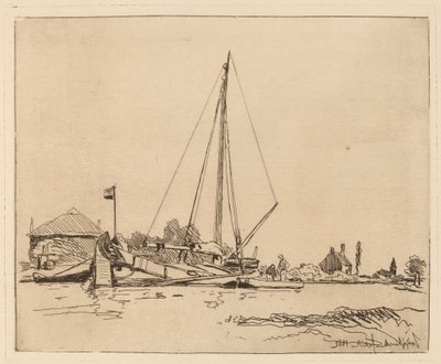 Moored Boat (La Barque amarree) tekijältä Johan Barthold Jongkind