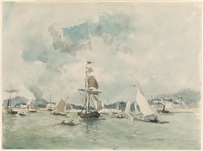 Honfleurin satama tekijältä Johan Barthold Jongkind