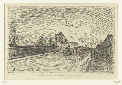 Cochinin sairaalan uloskäynti (Faubourg Saint-Jacques, Pariisi) Sortie de la Maison Cochin (Faubourg Saint-Jacques) (otsikko esineessä) tekijältä Johan Barthold Jongkind
