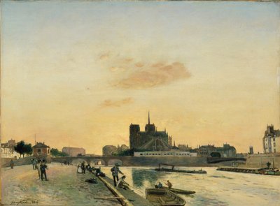 Näkymä Notre-Damelle, Pariisi, 1864 tekijältä Johan Barthold Jongkind