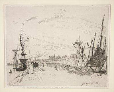 Näkymä satamasta rautatielle? Honfleur (näkymä satamaan Honfleurin rautatieltä) tekijältä Johan Barthold Jongkind