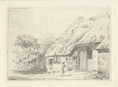 Mies lapion kanssa maatilalla tekijältä Johan Christiaan Willem Safft