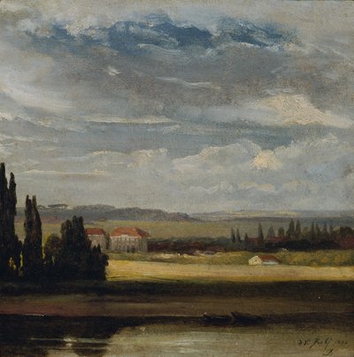 Maisemanäkymä korkealla pilvisellä taivaalla tekijältä Johan Christian Dahl