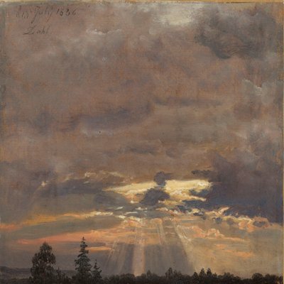 Pilvitutkielma auringonsäteineen tekijältä Johan Christian Dahl