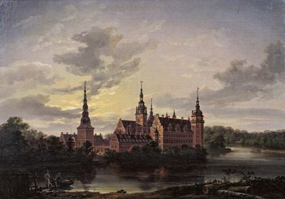 Frederiksborgin linna kuunvalossa, 1817. tekijältä Johan Christian Dahl