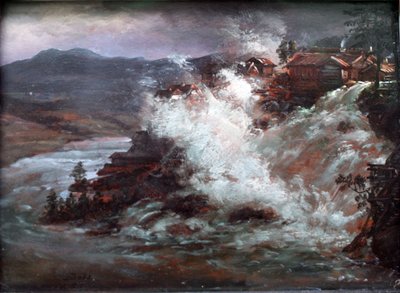 Saksa: Vesiputous Norjassa Vesiputous Norjassa tekijältä Johan Christian Dahl