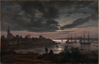 Larvik kuunvalossa tekijältä Johan Christian Dahl