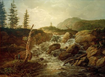 Pohjoismainen maisema ja vesiputous tekijältä Johan Christian Dahl