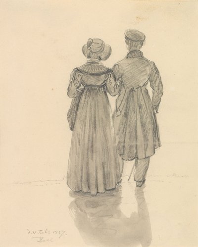 Selin oleva mies ja nainen tekijältä Johan Christian Dahl