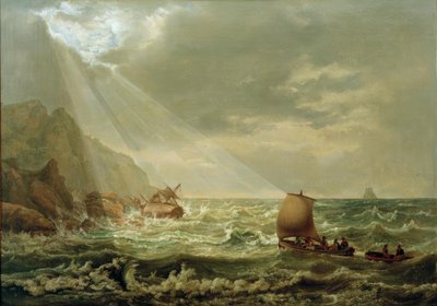 Haaksirikko Caprin kalliorannikolla tekijältä Johan Christian Dahl