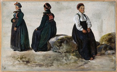 Tutkimuksia naisten puvuista Luster in Sogn -alueelta tekijältä Johan Christian Dahl