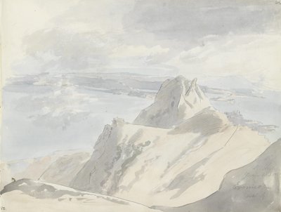Näkymä Napolinlahdelle Monte Epomeolta, Ischia tekijältä Johan Christian Dahl