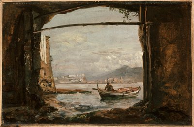 Näkymä Posillipon lähellä sijaitsevasta luolasta tekijältä Johan Christian Dahl